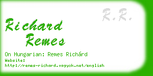 richard remes business card