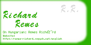 richard remes business card